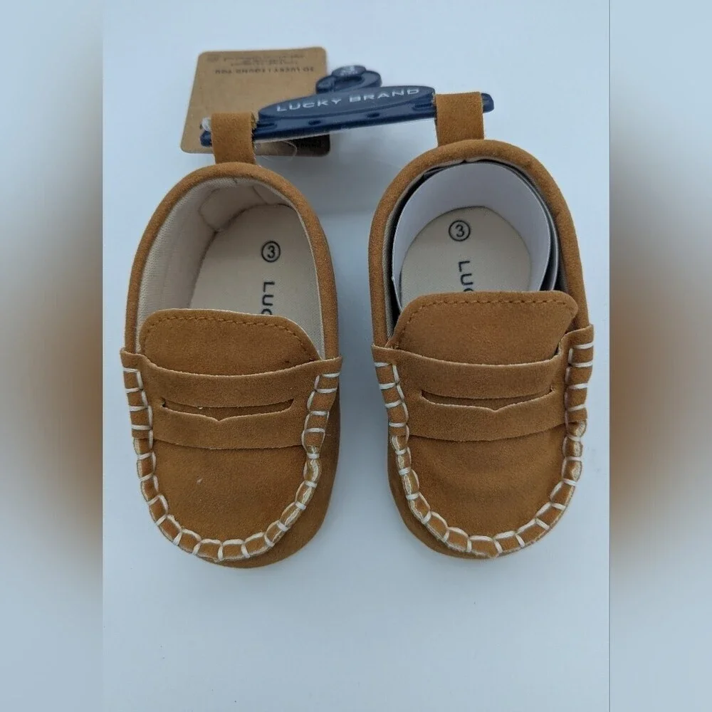 NWT Lucky Brand Baby Size 3 (6-9 months) Tan Shoes/Loafers/Slippers/Moccasins